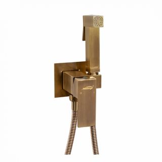 Гигиенический душ со смесителем Hansberge Cubito H3077BR бронза