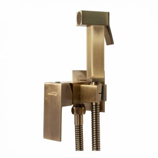 Гигиенический душ со смесителем Hansberge Cubito H3077BR бронза