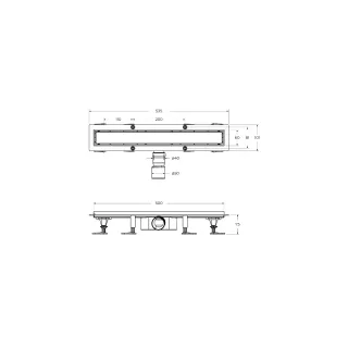 Душевой лоток BelBagno Marino BB-LD-MARINO-50-GM 50 см оружейная сталь