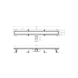 Душевой лоток BelBagno Marino BB-LD-MARINO-80-GM 80 см оружейная сталь