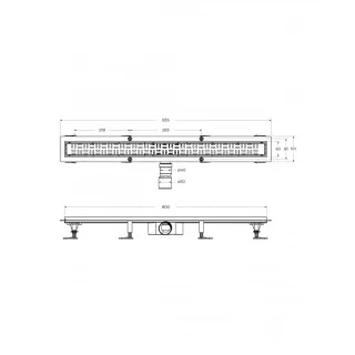 Душевой лоток BelBagno Uno BB-LD-UNO-80-CR 80 см хром