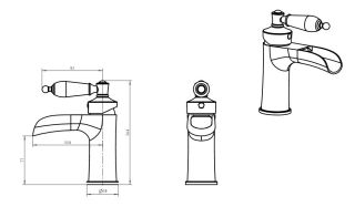 Смеситель для раковины Boheme Vogue золото с черным SW_Комплект золото