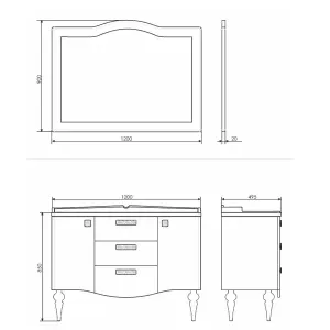 Зеркало Comforty Монако  00003132225 120 см белый