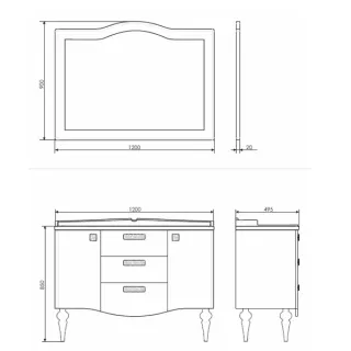 Зеркало Comforty Монако  00003132225 120 см белый Зеркало Comforty Монако  00003132225 120 см белый