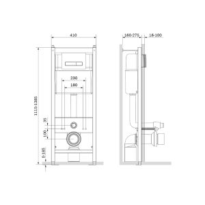 Инсталляция для подвесного унитаза AM.PM Start I012703.0251 с механической клавишей хром
