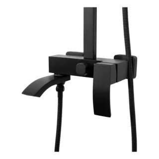 Душевая стойка Hansberge Cubito H5077BL чёрный матовый
