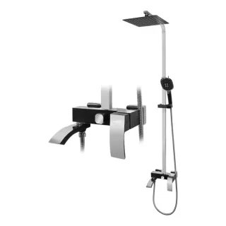 Душевая стойка Hansberge Cubito H5077BC чёрный/хром