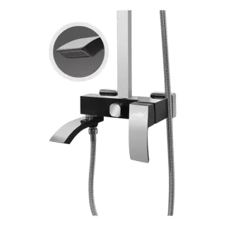 Душевая стойка Hansberge Cubito H5077BC чёрный/хром
