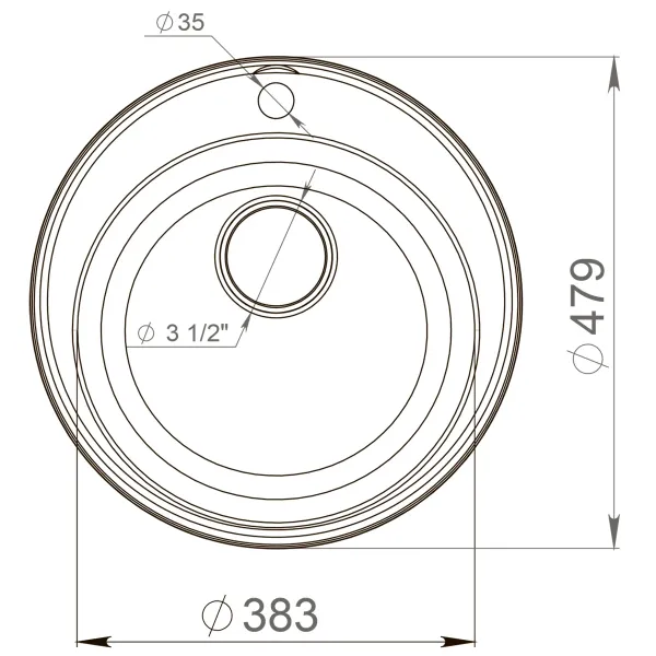 Мойка кухонная Reflexion Arena 48-BL RF0148BE черный