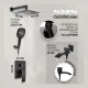 Душевой комплект Hansberge Cubito H6077BL чёрный матовый
