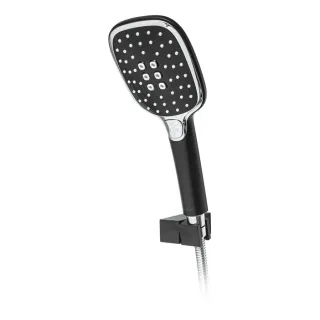 Душевой комплект Hansberge Cubito H6077BC чёрный/хром