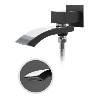 Душевой комплект Hansberge Cubito H6077BC чёрный/хром