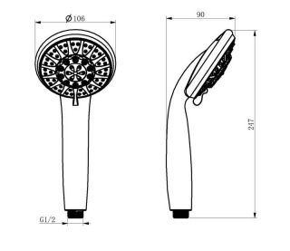 Душевая лейка D&K хром DC1101101 Душевая лейка D&K хром DC1101101
