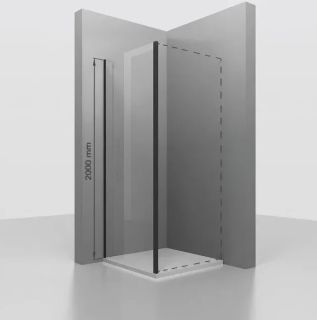 Боковая панель RGW Z-050-3-B 352205309-24 90 см профиль чёрный стекло матовое