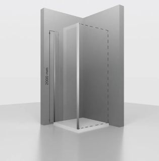 Боковая панель RGW Z-050-3-Gr 352205308-110 80 см профиль серый стекло прозрачное