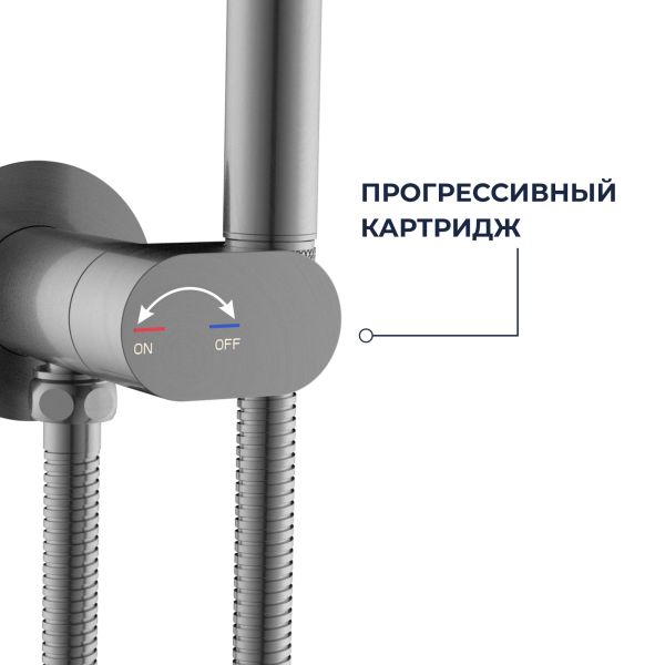 Гигиенический душ со смесителем RGW SP-213Gr 581408213-11 брашированный серый