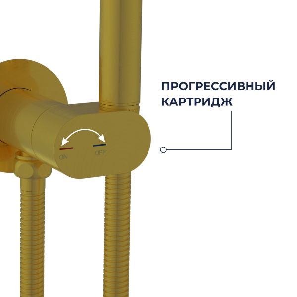 Гигиенический душ со смесителем RGW SP-213Gb 581408213-06 брашированное золото