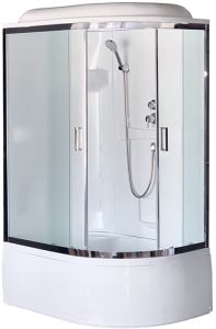 Душевая кабина Royal Bath BK левая стекло матовое 120x80см RB8120BK1-M-CH-L-EL