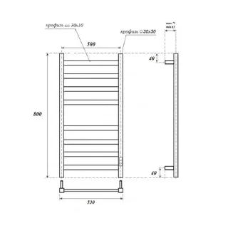 Полотенцесушитель электрический Apextermo Terra TR00185MD медь