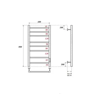 Полотенцесушитель электрический Apextermo Стелла ST00184MD медь