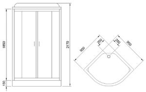 Душевая кабина Royal Bath HK стекло прозрачное 90x90см RB90HK1-T-CH-EL