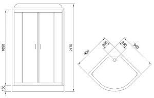 Душевая кабина Royal Bath HK стекло матовое 90x90см RB90HK2-M-CH-EL
