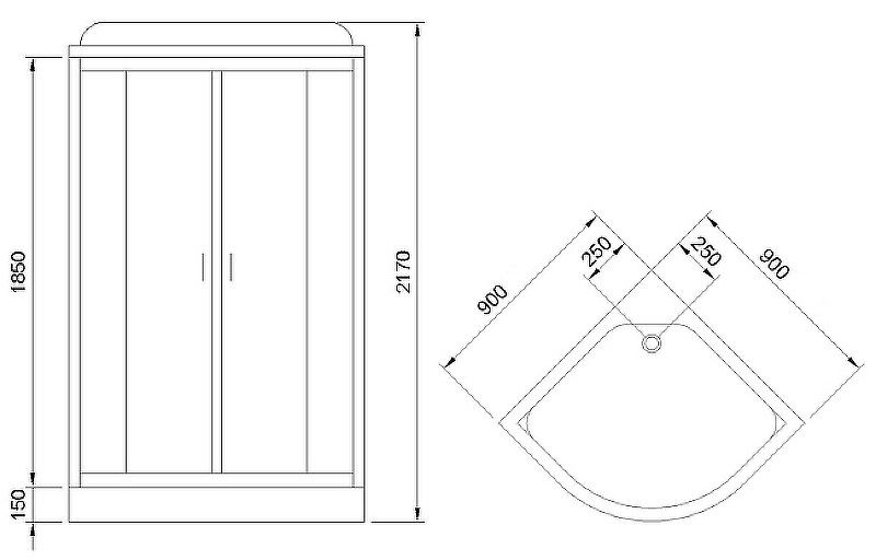 Душевая кабина Royal Bath HK стекло матовое 90x90см RB90HK2-M-CH-EL