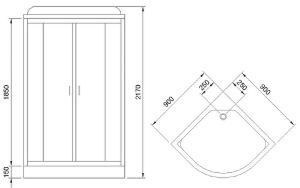Душевая кабина Royal Bath HK стекло прозрачное 90x90см RB90HK2-T-CH-EL