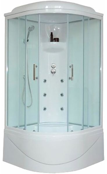 Душевая кабина Royal Bath BK стекло белое/прозрачное 100x100см RB100BK3-WT