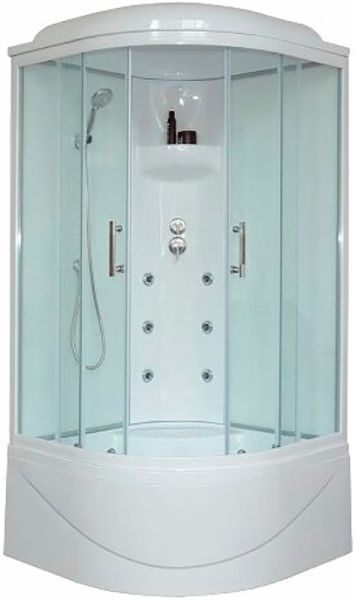 Душевая кабина Royal Bath BK стекло белое/прозрачное 100x100см  RB100BK3-WT-CH