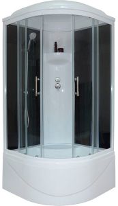 Душевая кабина Royal Bath BK стекло чёрное/прозрачное 100x100см RB100BK6-BT