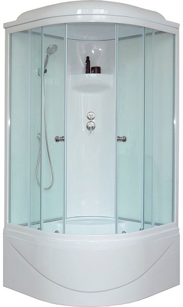 Душевая кабина Royal Bath BK стекло белое/прозрачное 100x100см RB100BK6-WT