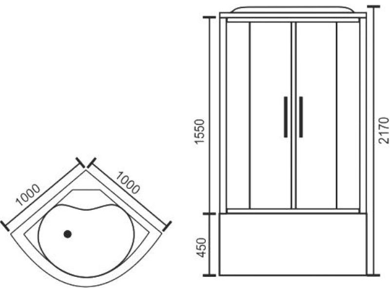 Душевая кабина Royal Bath BK стекло белое/прозрачное 100x100см RB100BK6-WT