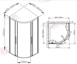 Душевой уголок AvaCan HB 90 MT 90x90 см чёрный