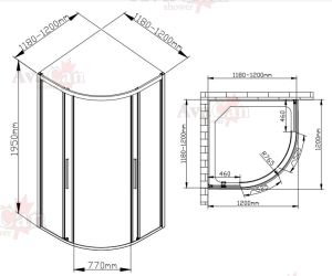 Душевой уголок AvaCan HB 120 MT 120x120 см чёрный