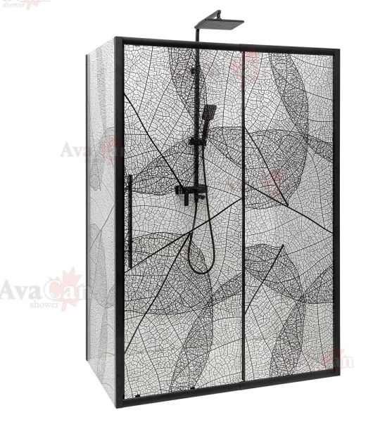 Душевой уголок AvaCan FB 120-140 + SB 100 чёрный