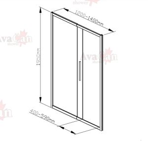 Душевой уголок AvaCan FB 140-160 + SB 90 чёрный