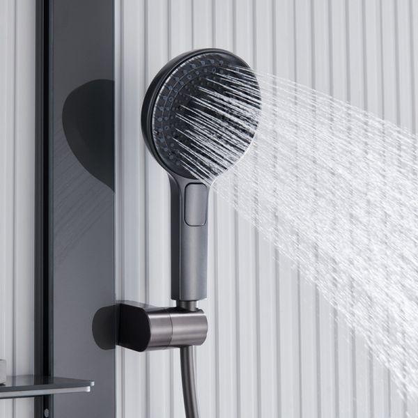 Душевая стойка Black&White Gravity 9005NGM с термостатом оружейная сталь