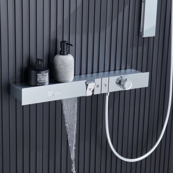 Душевой комплект Black&White Gravity 9025NC с термостатом хром