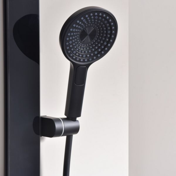 Душевой комплект Black&White Gravity 9025NMB с термостатом чёрный матовый