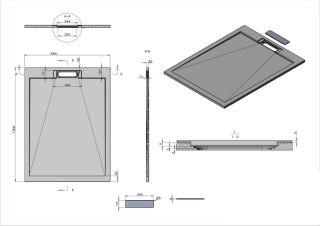 Поддон из камня Vincea VST-4SRL1012G антрацит