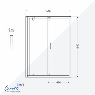 Душевая дверь Cerutti SPA GLORIA D120F хром