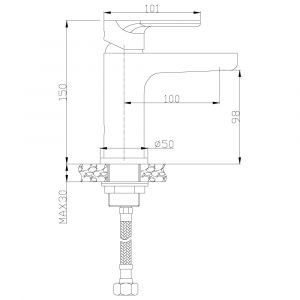 Смеситель для раковины Rossinka RS33-11U Хром