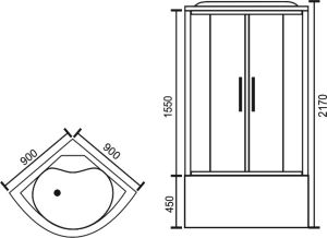 Душевая кабина Royal Bath NRW стекло матовое 90x90см RB90NRW-C-CH-P