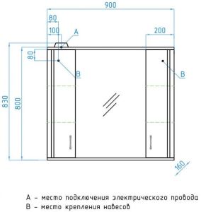 Зеркальный шкаф Style Line Панда ЛС-00000133