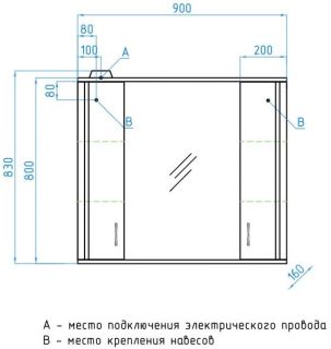 Зеркальный шкаф Style Line Панда ЛС-00000133