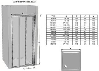 Душевая дверь Ravak Supernova ASDP3-100 00VA0UR2Z1 100 см профиль сатин стекло Transparent