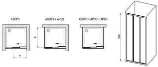 Душевая дверь Ravak Supernova ASDP3-110 00VD0UR2ZG 110 см профиль сатин стекло Grape