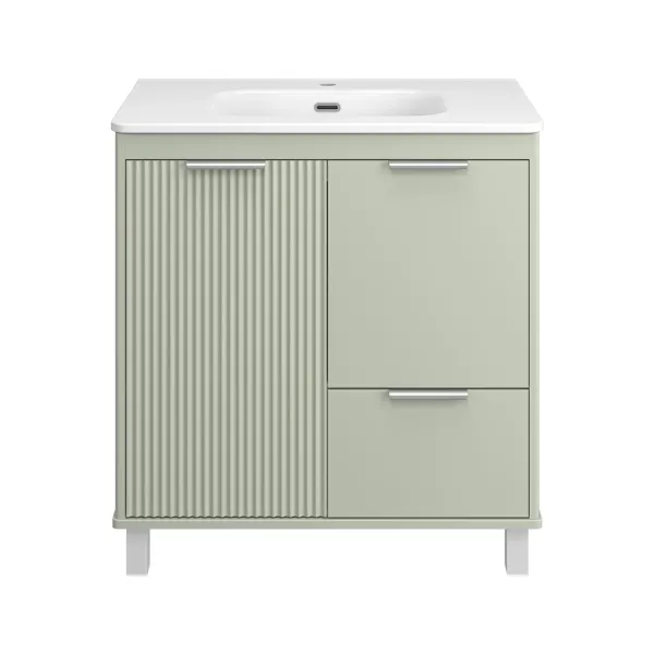Напольная тумба под раковину Brevita Risacca Pistachio 80 УТ000026420 фисташковый