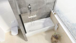 Шторка на ванну Ravak Pivot PVS1-80 79840300Z1 80 см профиль чёрный стекло Transparent